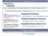 Verificare PageRank, Verificare PageRank Multiple, si PageRank pe site-ul tau - www.mypagerank.ro